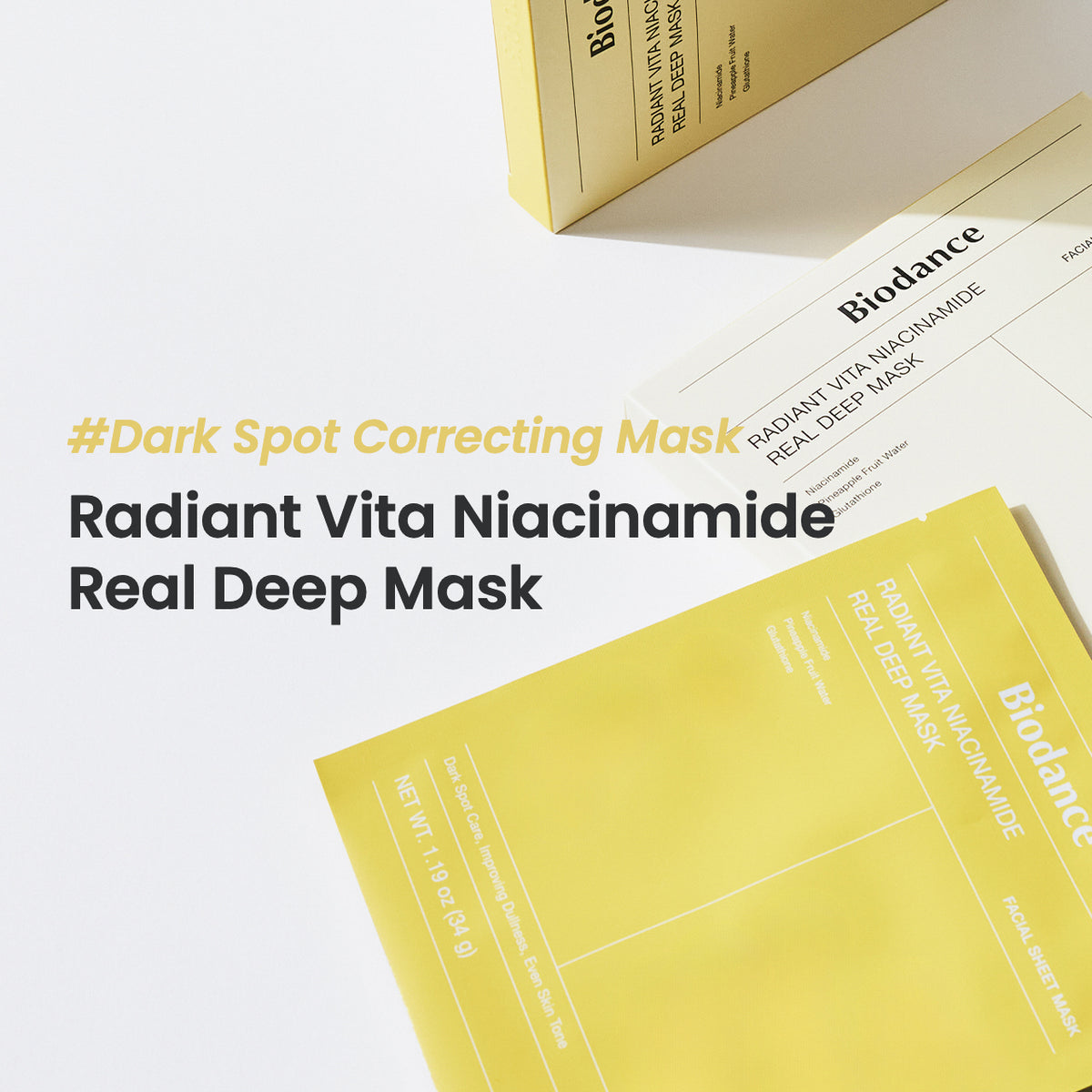 Biodance Radiant Vita Niacinamide Real Deep Mask one pack(4sheets)