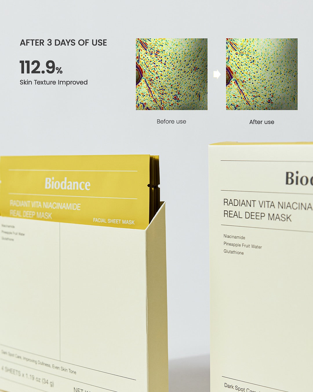 Biodance Radiant Vita Niacinamide Real Deep Mask one pack(4sheets)