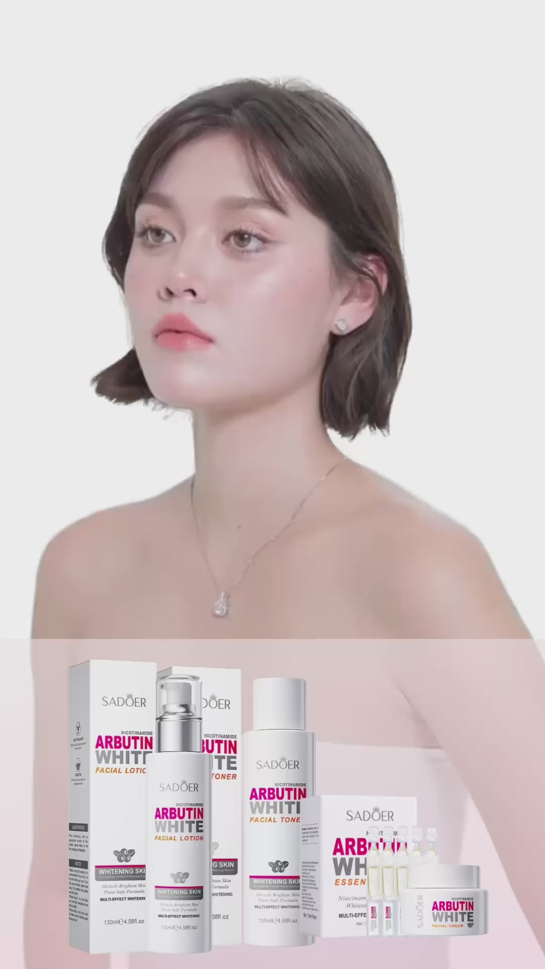 SADOER Niacinamide Arbutin White Skincare Set – Complete Whitening & Brightening Routine