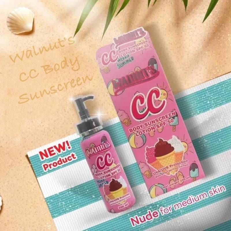 Walnut's CC Body Sunscreen Lotion SPF50 - Tone-Up Sun Protection