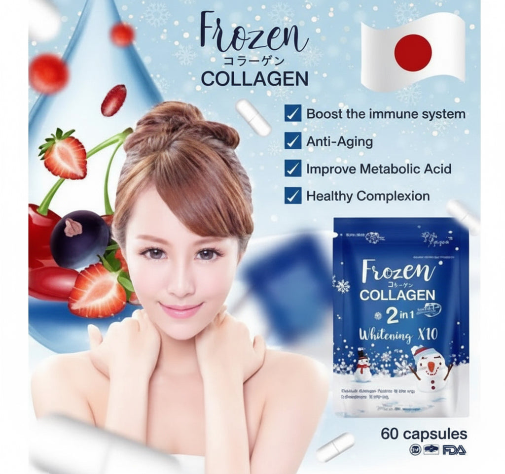 ❄️ Frozen Collagen 2 in 1 Whitening X10 – Daily Glow Formula (60 Capsules)authentic 100 💯