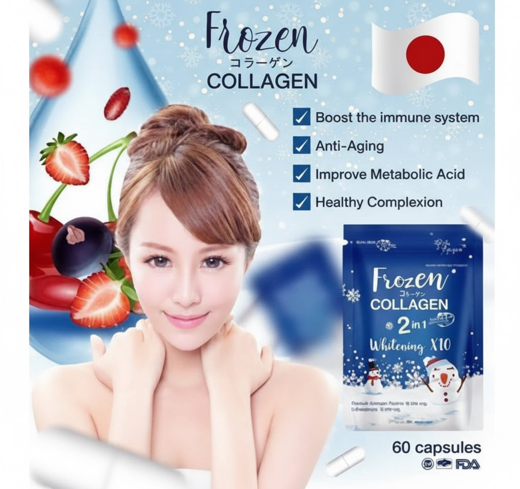 ❄️ Frozen Collagen 2 in 1 Whitening X10 – Daily Glow Formula (60 Capsules)authentic 100 💯