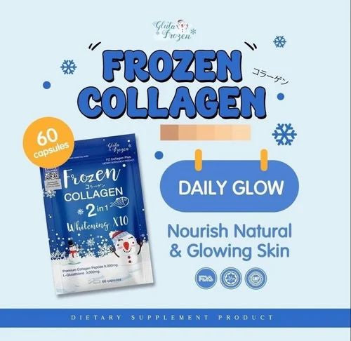 ❄️ Frozen Collagen 2 in 1 Whitening X10 – Daily Glow Formula (60 Capsules)authentic 100 💯