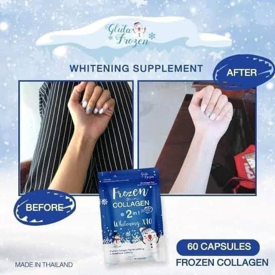 ❄️ Frozen Collagen 2 in 1 Whitening X10 – Daily Glow Formula (60 Capsules)authentic 100 💯