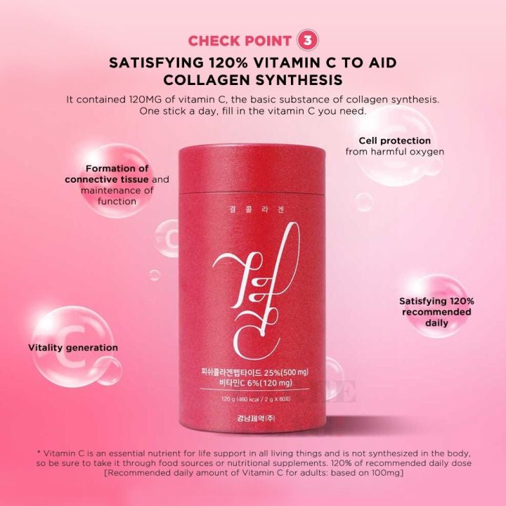LEMONA Gyeol Low Molecular Weight Collagen and Vitamin C (2g x 60 Sticks)