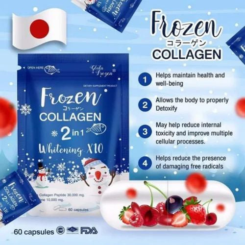 ❄️ Frozen Collagen 2 in 1 Whitening X10 – Daily Glow Formula (60 Capsules)authentic 100 💯