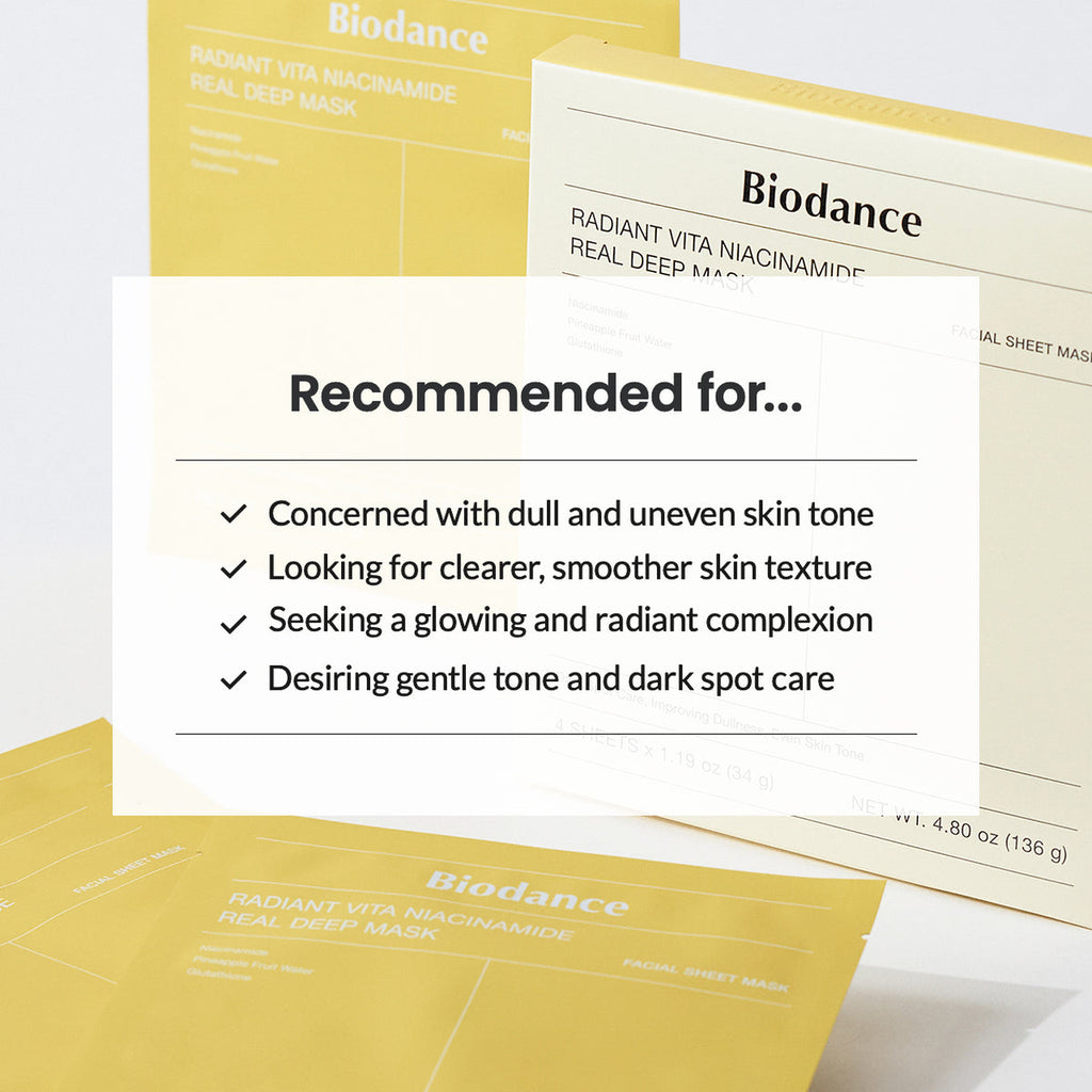Biodance Radiant Vita Niacinamide Real Deep Mask one pack(4sheets)