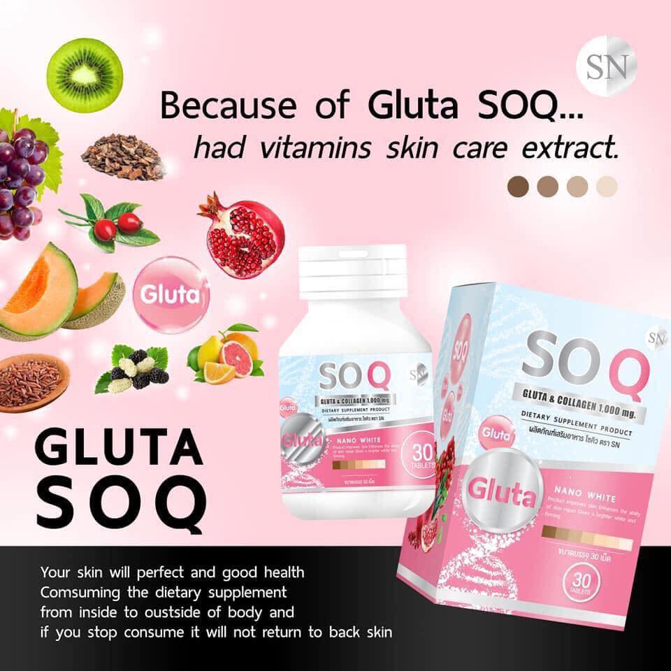 SOQ GLUTA & COLLAGEN 1,000 milligrams (food supplement, SOQ brand SN)