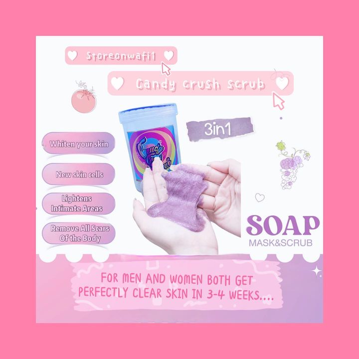 Candy crush scrub for face and body with vit A,C&E+ (glycolic acid )