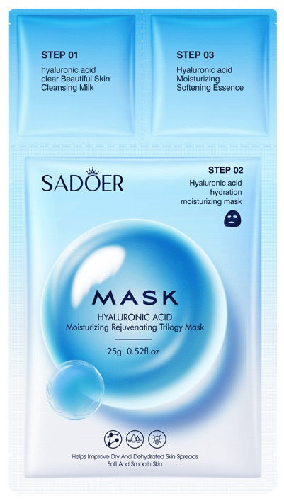 SADOER 3-Step Hyaluronic Acid Trilogy Mask

Hydrate. Rejuvenate. Glow. All in One Pack!