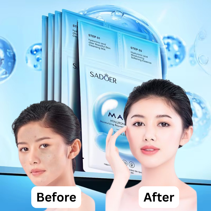 SADOER 3-Step Hyaluronic Acid Trilogy Mask

Hydrate. Rejuvenate. Glow. All in One Pack!