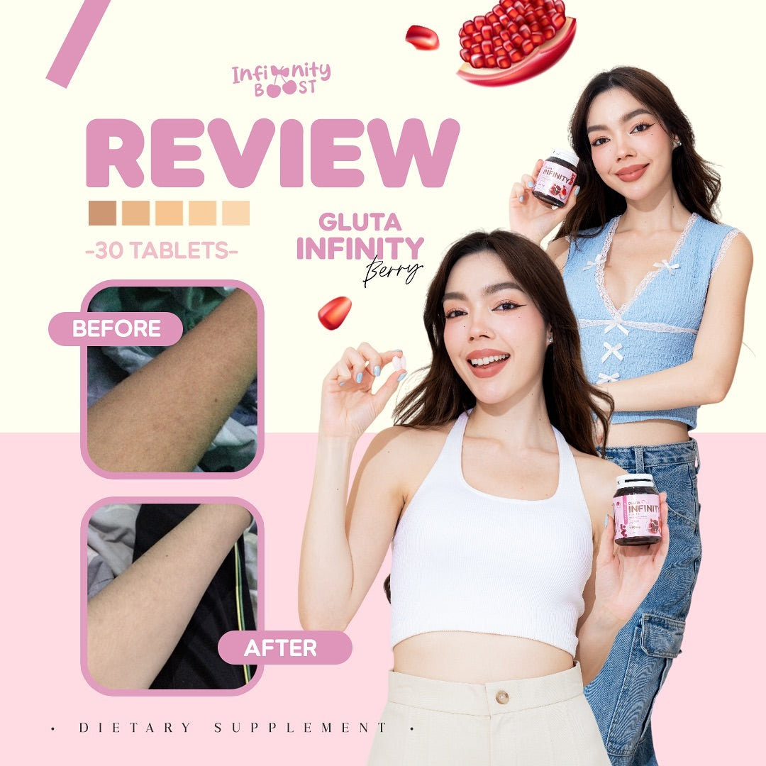 Gluta Infinity 1000mg Natural Whole Body Skin Whitening Supplement 30 Tablets