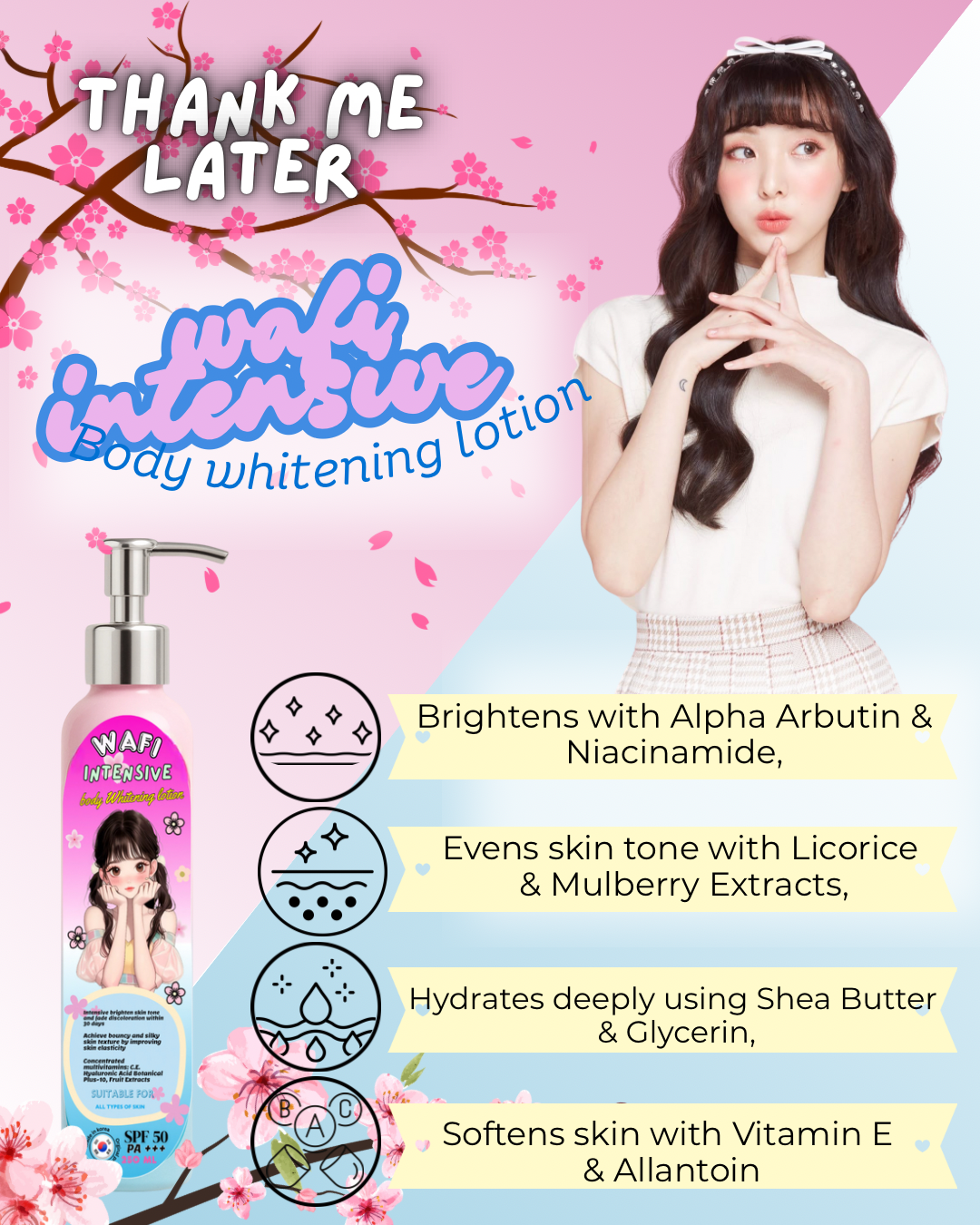Wafi body whitening startup set