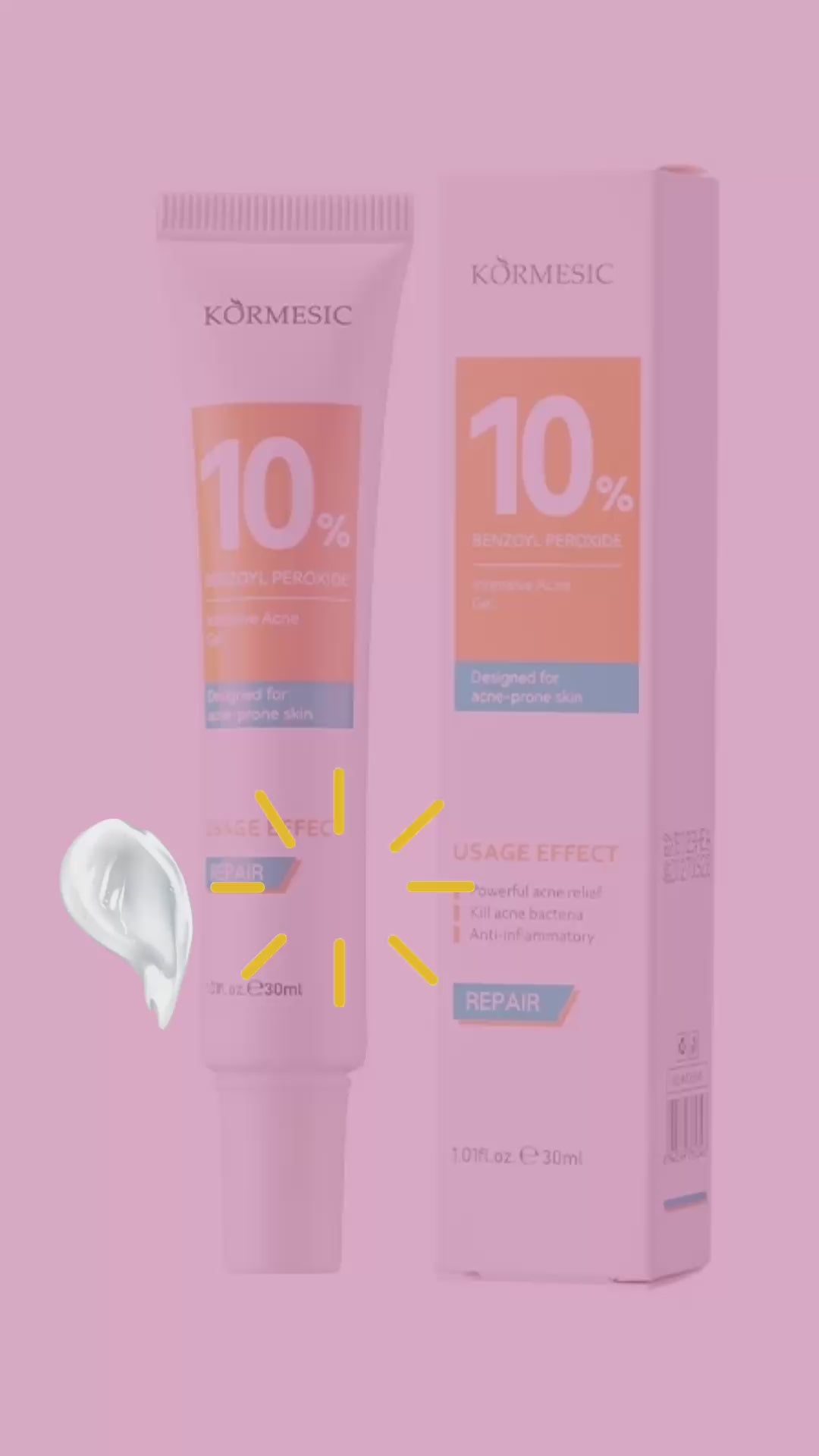 KORMESIC 10% Benzoyl Peroxide Intensive Acne Gel 30ml